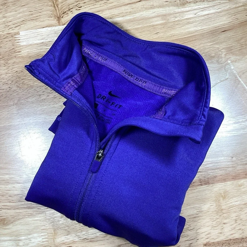 Girls Nike Pro Long Sleeve Performance 1/4 Zip- Small- Purple